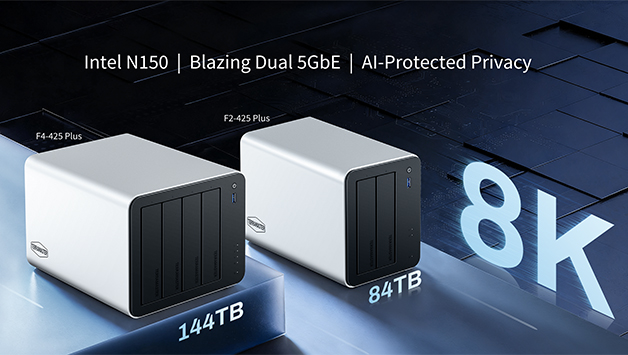 TerraMaster F4-425 Plus et F2-425 Plus : Début avec Intel N150 Hybrid NAS, Double 5GbE, Protection de la vie privée par IA et jusqu’à 144 To de stockage extensible